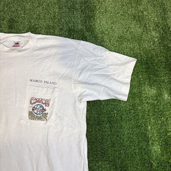 Vintage Single Stitch Marco Island Catch & Release Tourist Tshirt Men’s L - Picture 1 of 8